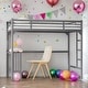 preview thumbnail 2 of 7, Twin Size Metal Loft Bed with Desk,Ladder,Guardrails,Bookdesk For Home