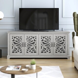 Frenzy 68.7 in. Dusty Gray Oak TV Stand Fits TV's up to 75 in. - Bed ...