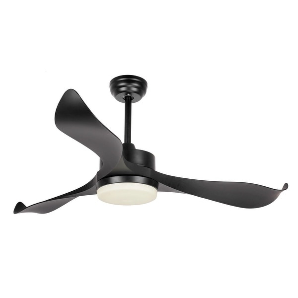 Shop 52-inch Black 3-Blades Ceiling Fan with Light Kit and ...