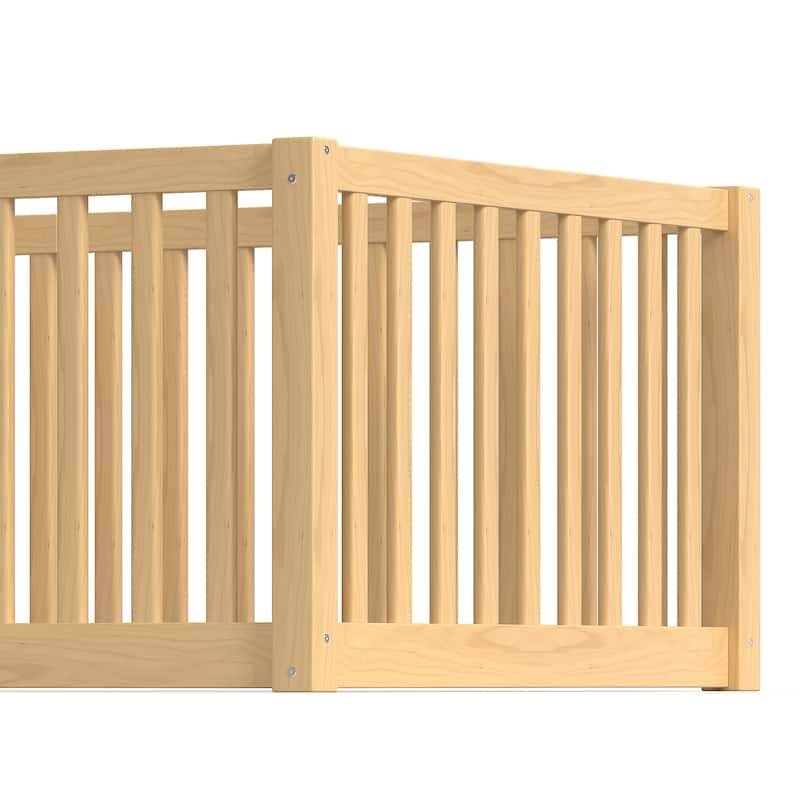 Montessori Floor Bed with Safety Guardrails & Door, Kids Low Profile Frame, Available in Queen/Full/Twin
