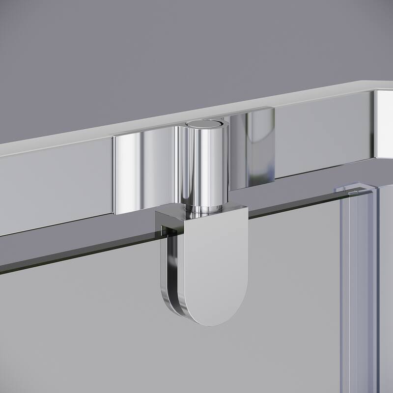 Elegant Corner Shower Enclosure 36 1/2 in. W x 72 in. H Neo-angle Sliding Shower Door 1/4 in. Tempered Glass with Shower Base