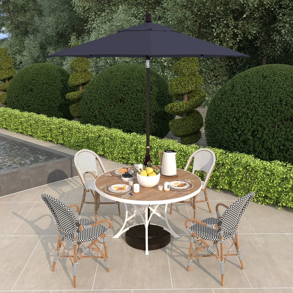 California Umbrella 7.5' Sun Master Patio Umbrella Bronze Aluminum Pole Fiberglass Ribs Crank Lift Tilt Sunbrella Cilantro