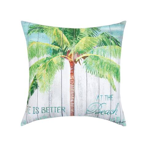 18" x 18" At The Beach Coastal Indoor/Outdoor Decorative Throw Pillow - 18 x 18