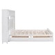preview thumbnail 7 of 13, Queen Size Wooden Bed with Trundle, Cabinet, and Sockets, White