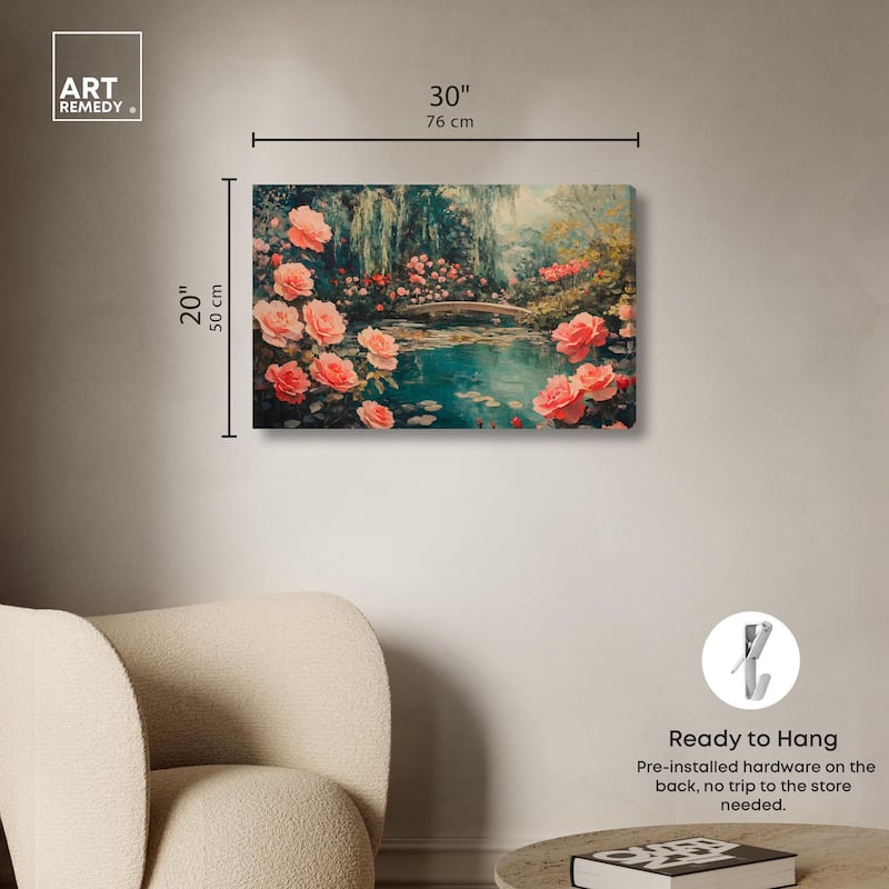 Rose Garden Bridge II Canvas by Art Remedy, Gallery Wrapped