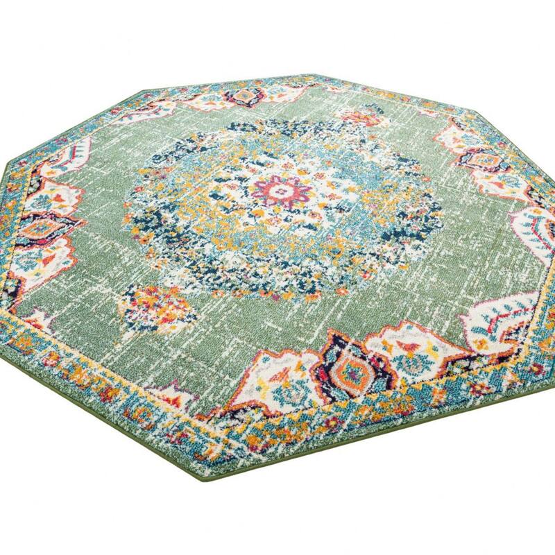 Traditional Koakburg Collection Area Rug - Green - 6'1"x6'1" Octagon