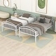 preview thumbnail 4 of 14, Twin over Twin Metal Frame Bunk Bed Guardrail Kids Bed with Separate into 2 Twin Beds Design