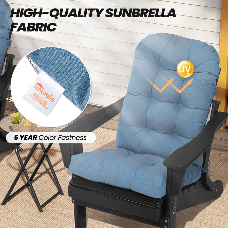 Outdoor Adirondack Chair Cushion Thickened Patio Chair Pad Lounge Rocking Chair Cushion