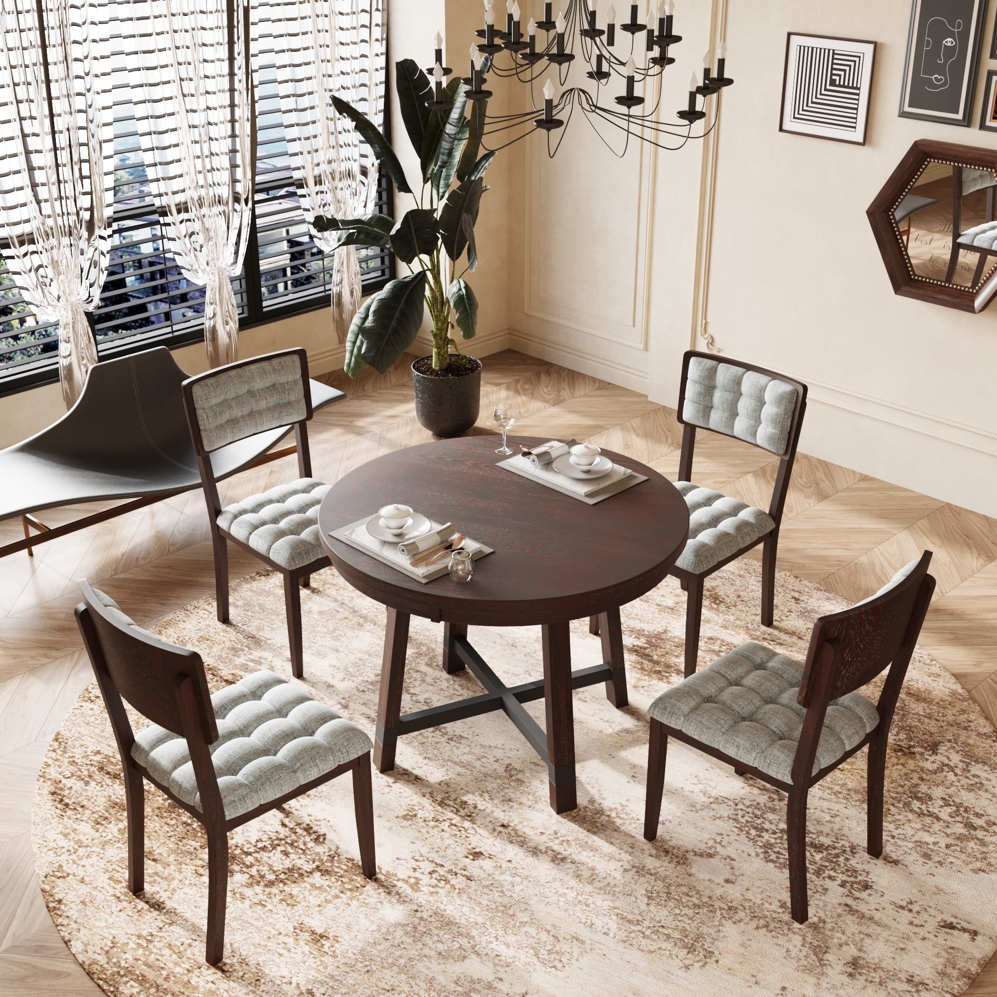 Round breakfast nook hotsell table and chairs