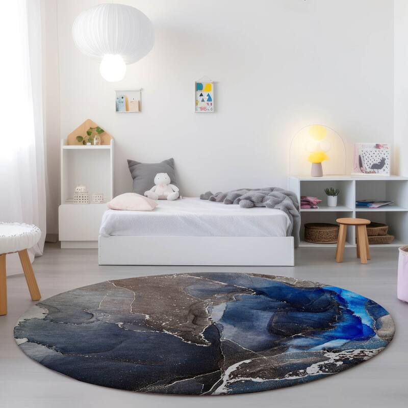 Dava Artistic Abstract Weather Resistant Current & Stylish Outdoor Rug