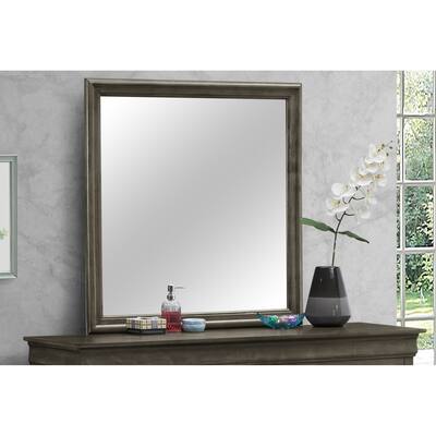 LYKE Home Anabelle Gray Mirror - Grey - 38"H X 38"W X 1"D