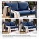 preview thumbnail 164 of 195, Outdoor Teak Solid Wood Patio Furniture Set Loveseat Armchair Table Collection