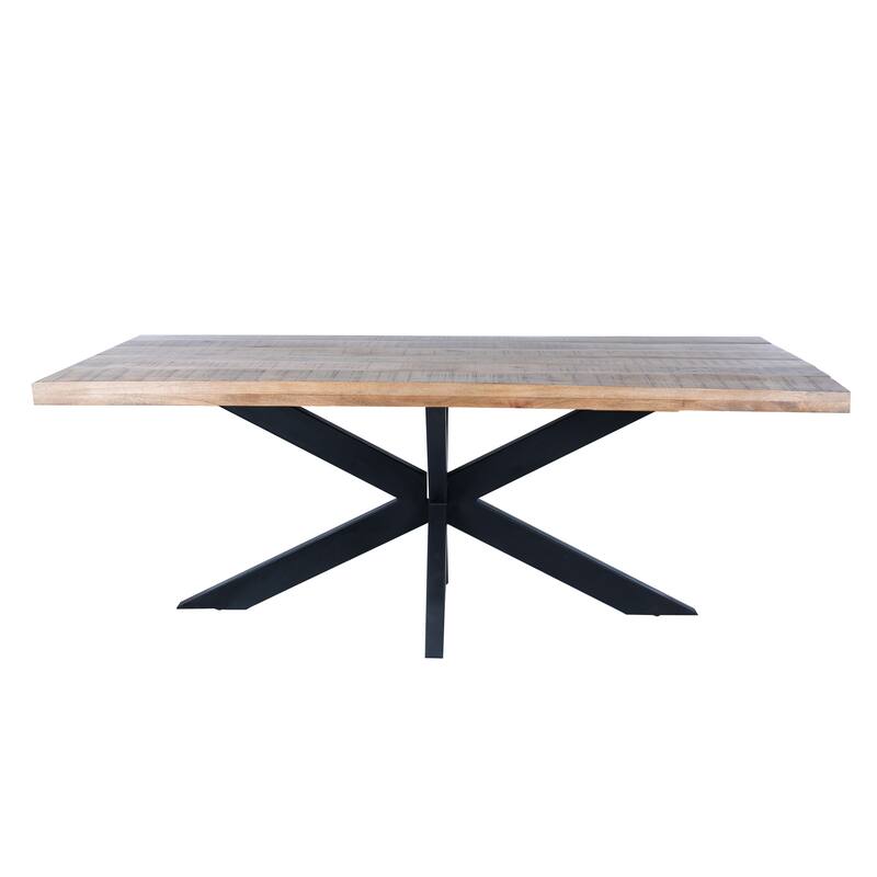 Modern 80" Mango Wood Dining Table with Striking Spider Legs