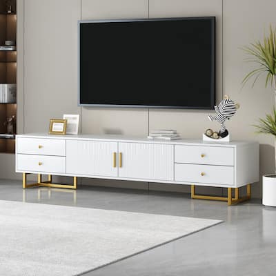 TV Stand for 65+ Inch TV, Entertainment Center TV Media Console Table, Modern TV Stand with Storage