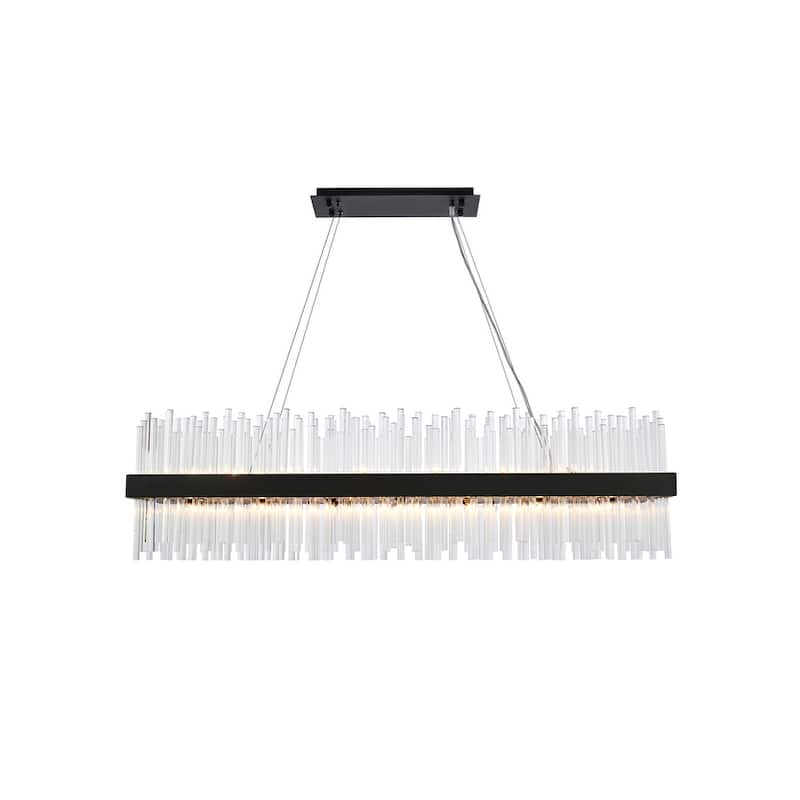 Indigo Home 48 inch rectangle crystal pendant - Black