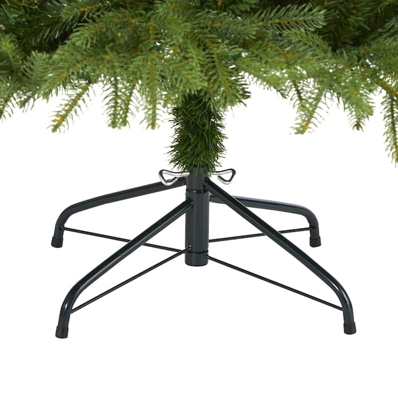 6 Ft Artificial Christmas Tree with Clear Lights - Holiday Decor, Festive Tree, Indoor Xmas Tree, Realistic Design - Green - 72