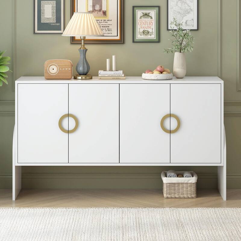 Four-Door Metal Handle Storage Cabinet