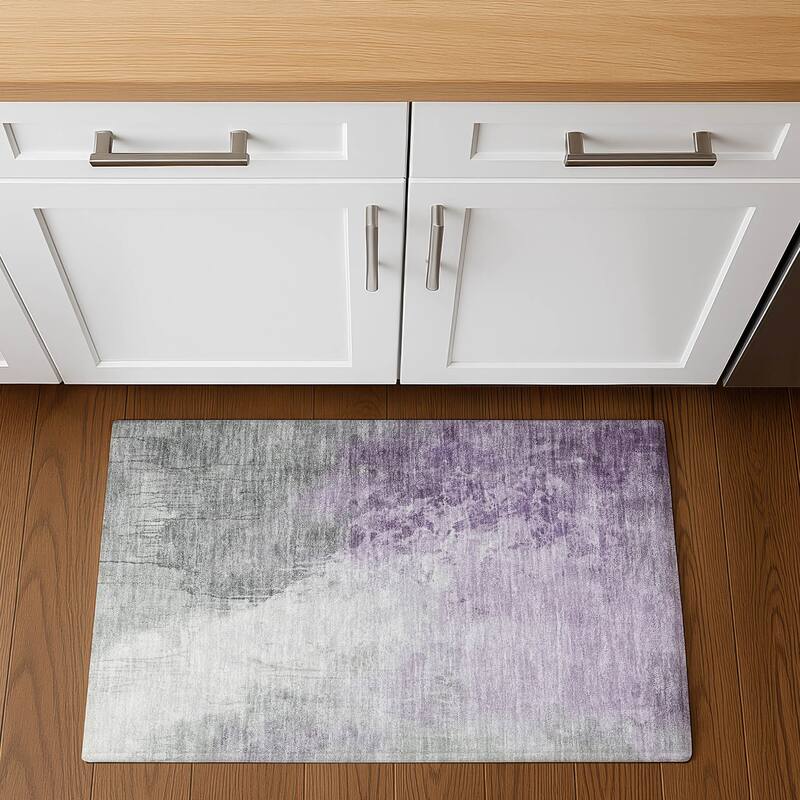 Premium Washable Super Soft Modern Contemporary Mayfield Rug - 1'8" x 2'6" - Lavender