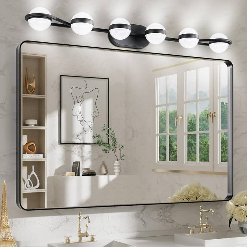 Sleek LED Bathroom Vanity Light – Modern Crystal Sand Acrylic Shade Fixture for Mirror Illumination‌