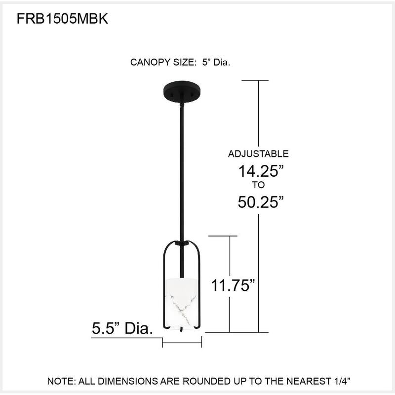 Fairbanks 1-Light Matte Black Mini Pendant Light