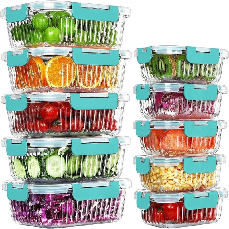 JoyJolt 3-Sectional Meal Prep Food Storage Containers - Set of 5
