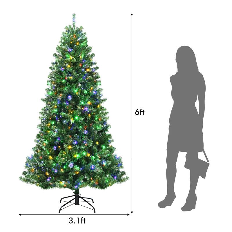Artificial Christmas Tree with Remote Control and 9 Lighting Modes - 6 Foot