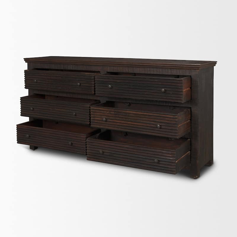 Rhett Reclaimed Wood 6 Drawer Cabinet - 60.0L x 16.0W x 32.0H