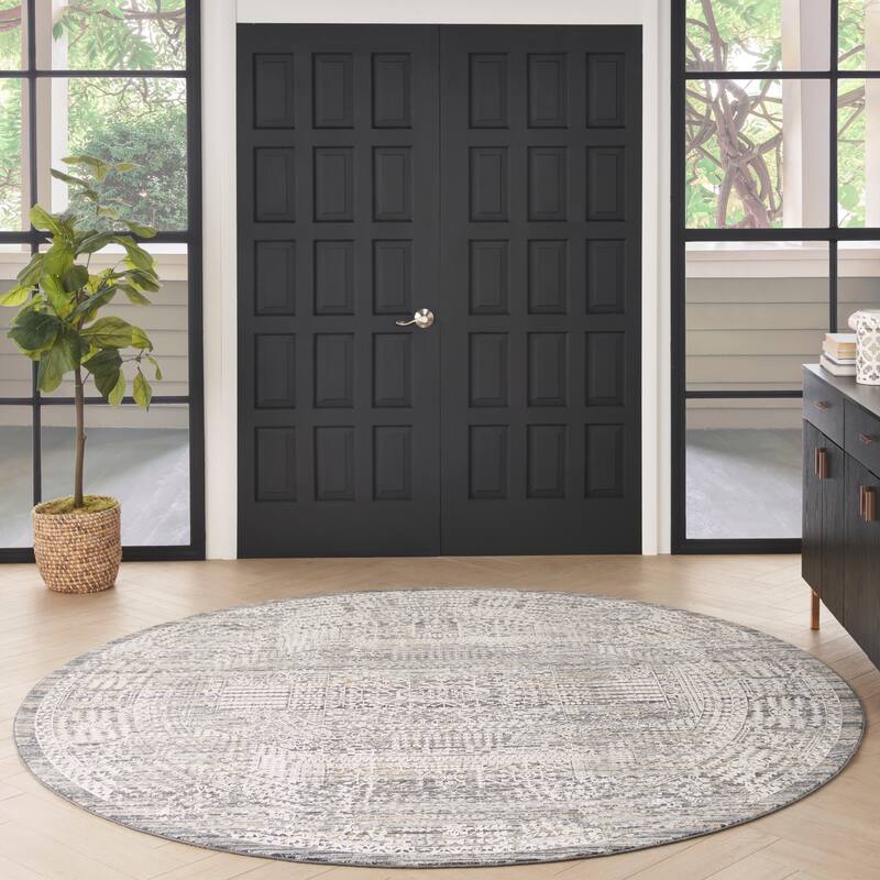 Nourison Nyle Indoor only Grey Geometric Area Rug