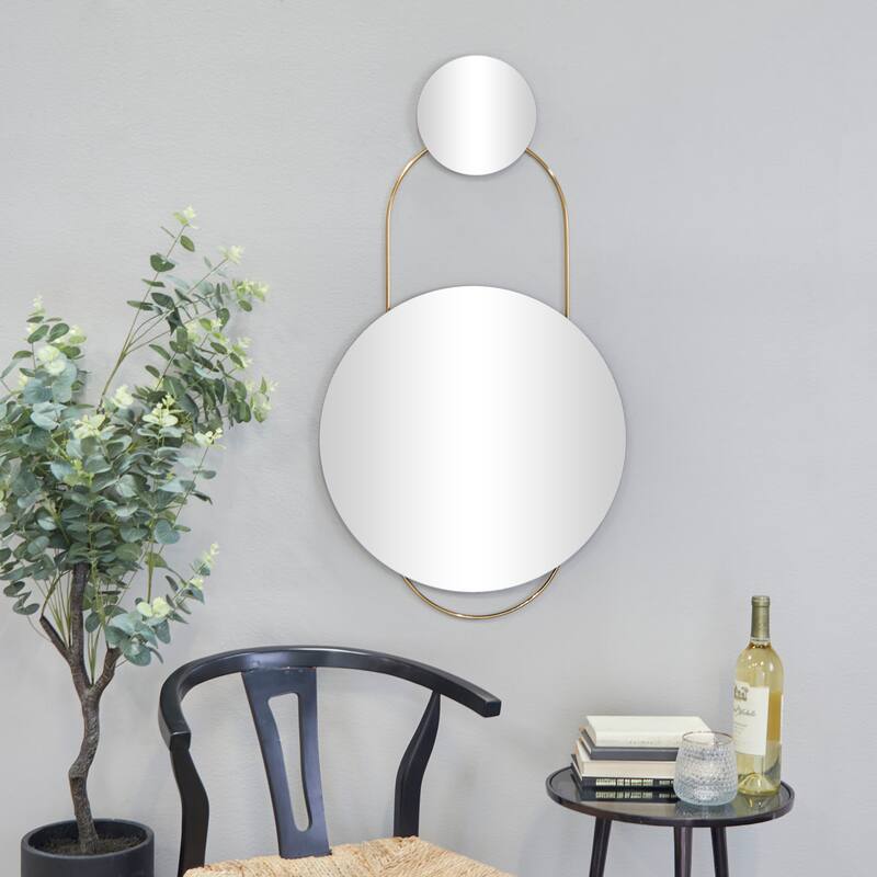 Metal Wall Mirror - Gold - CosmoLiving by Cosmopolitan - 1"W x 20"L x 27"H