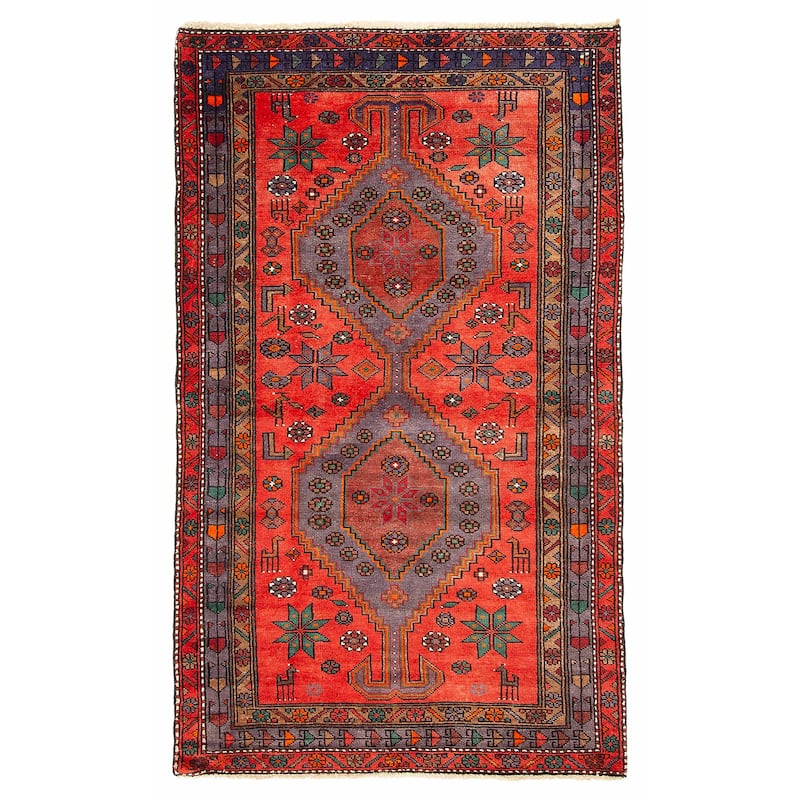 ECARPETGALLERY Hand-knotted Anadol Red Wool Rug - 4'1 x 6'10 - Red - 4'1 x 6'10