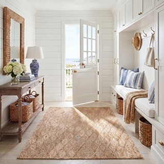 SAFAVIEH Handmade Natural Fiber Pirketta Farmhouse Trellis Jute Rug