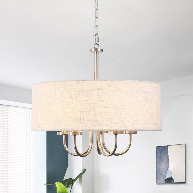 5-Light Modern Semi Flush Mount Ceiling Light for Dining Room Bedrooms Living Room - N/A - Sand    Nickel