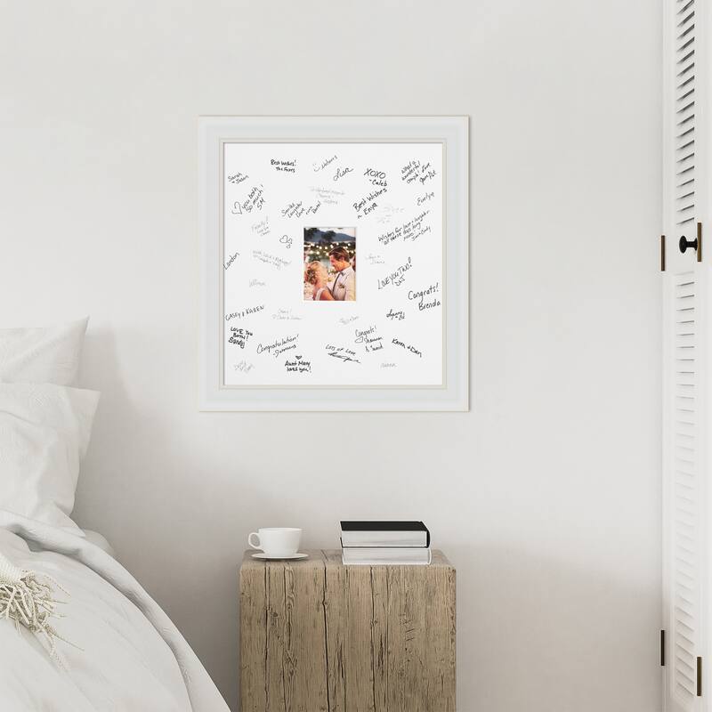 Flair Signature Mat Picture Frame - Autograph Photo Frame Guest Book Alternative for Weddings, Graduations, or Retirement