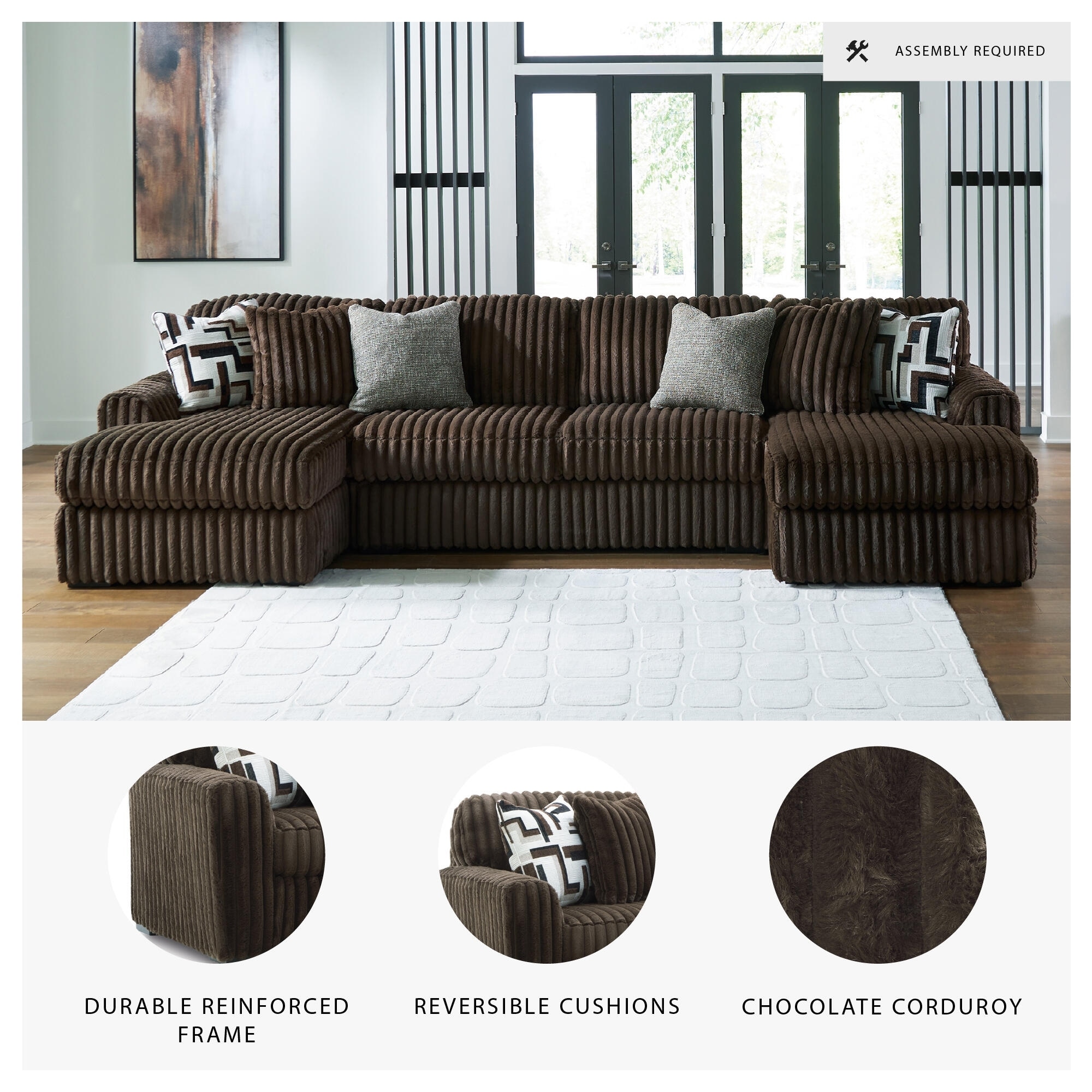Signature Design by Ashley Midnight-madness 3-Piece Sectional with