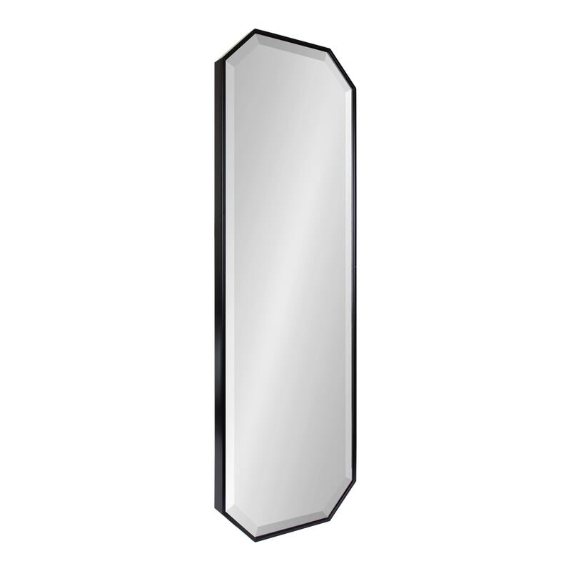 Kate and Laurel Rhodes Octagon Panel Framed Wall Mirror - 16x48 - Black