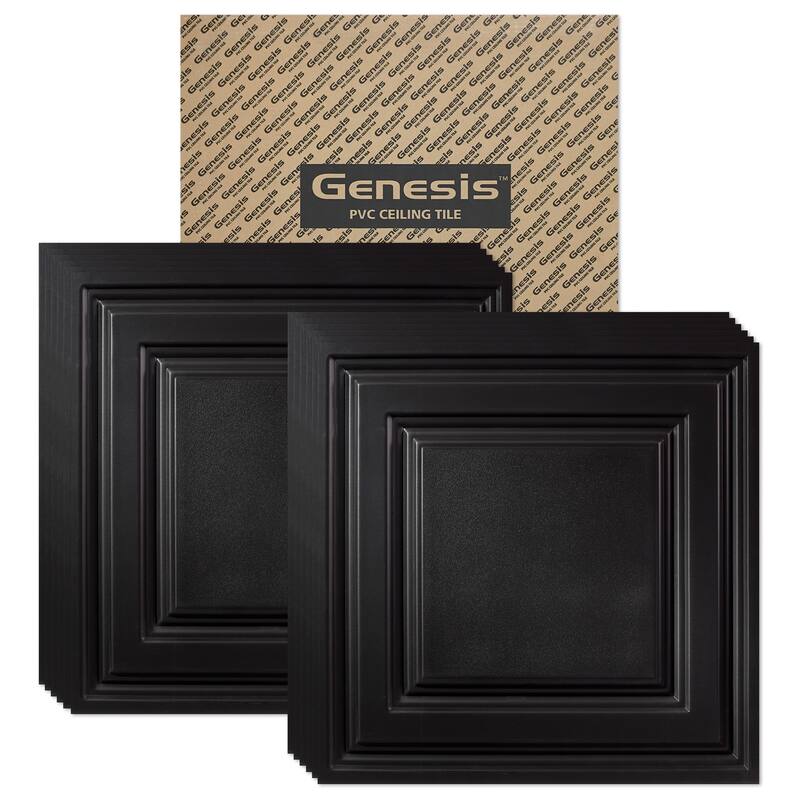 Genesis Icon Relief Black 2 x 2 ft. Lay-in Ceiling Tile - Pack of 12