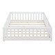 preview thumbnail 5 of 6, Full Size Floor Bed with Door,Solid Wood Platform Bed Frame with Fence,Suitable for Children,Pine Wood