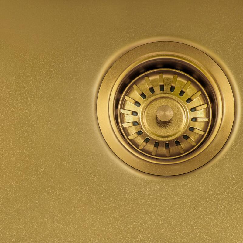 Ruvati 15-inch Matte Gold Stainless Steel Undermount 16 Gauge Kitchen Sink - RVH7015GG
