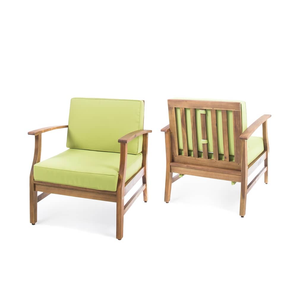 Perla Outdoor Acacia Wood Club Chair (Set of 2) by Christopher Knight Home