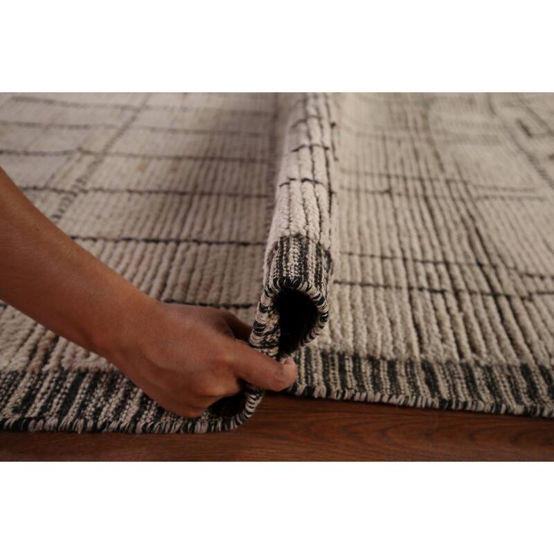 All-Over Trellis Moroccan Large Oriental Rug Hand-Knotted Wool Carpet - 9'11"x 16'0"