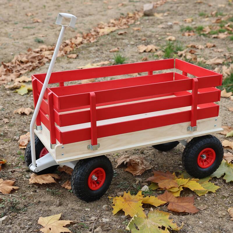 Fresh blue wooden household trolley for children's toy transportation/garden tool cart/outdoor portable trolley