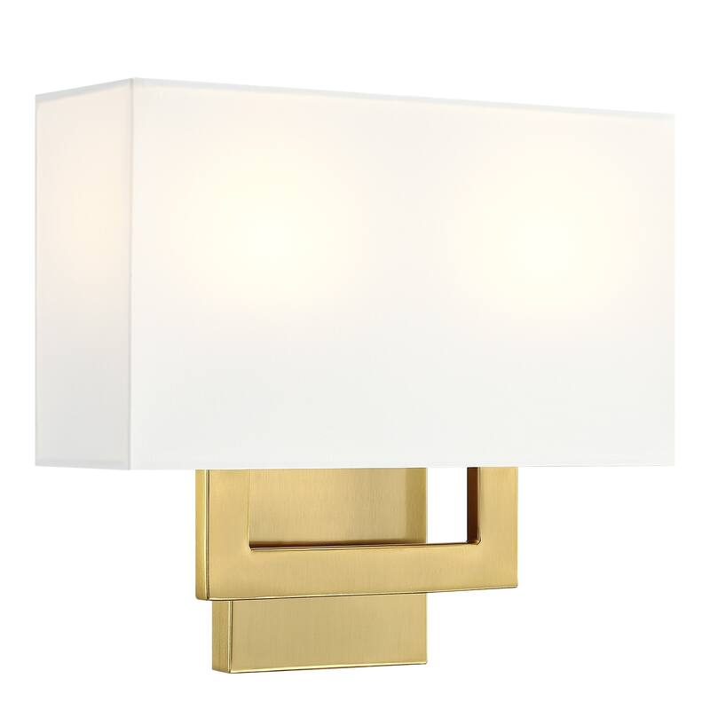 Wall Sconce Light With White Fabric Shade