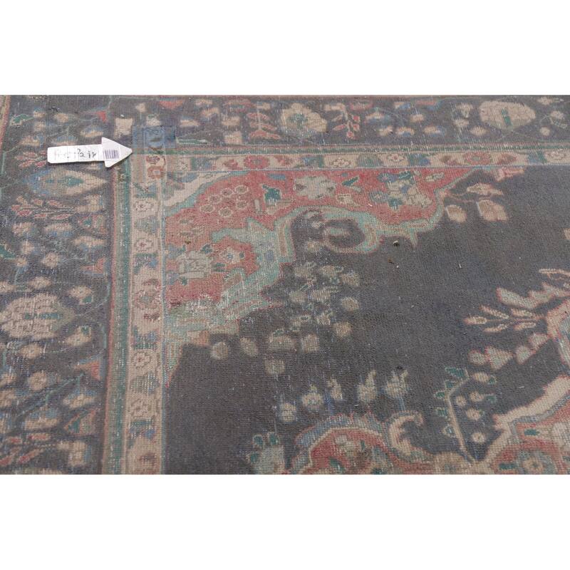 Distressed Over-Dyed Tabriz Persian Antique Rug Handmade Wool Carpet - 6'5" x 9'5"