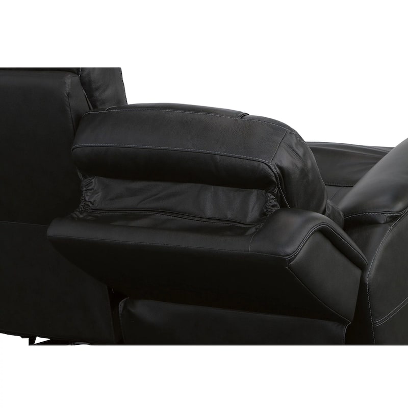 Crew Top Grain Leather Power Reclining Loveseat with Power Headrests & Lumbar