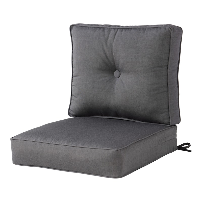 Sunbrella 2-Piece Premium Deep Seat Outdoor Cushion Set - Canvas Coal
