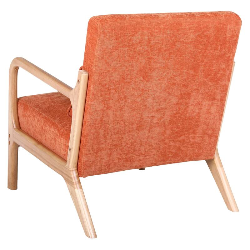 Armchair Solid Wood Frame Accent Chair with Detachable Lumbar Pillow Living Room Chairs