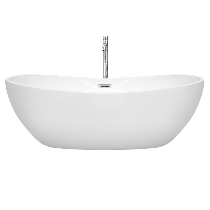 Wyndham Collection Rebecca 70-inch Freestanding Bathtub with Faucet