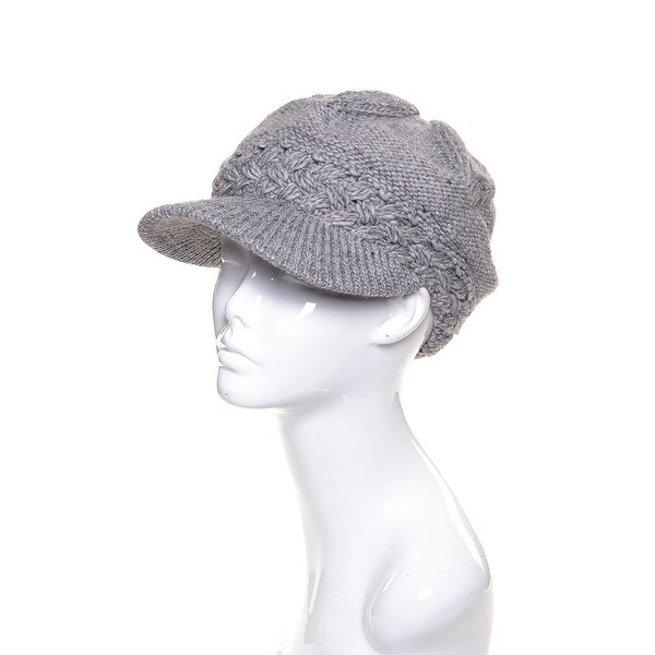 Womens Wool Metallic Beanie Visor Lined