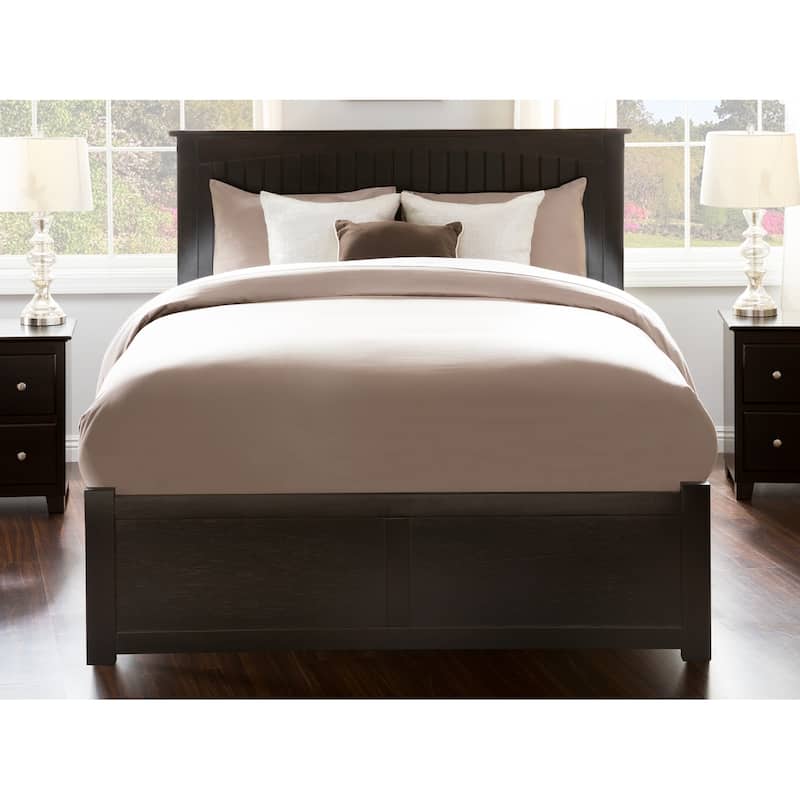 Nantucket King Platform Bed with Footboard and 2 Drawers in Espresso