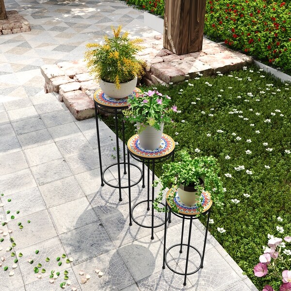 カーテンボード-CL8832-5674 Christopher Knight Home Ceramic Tile Plant Stands: A Touch of